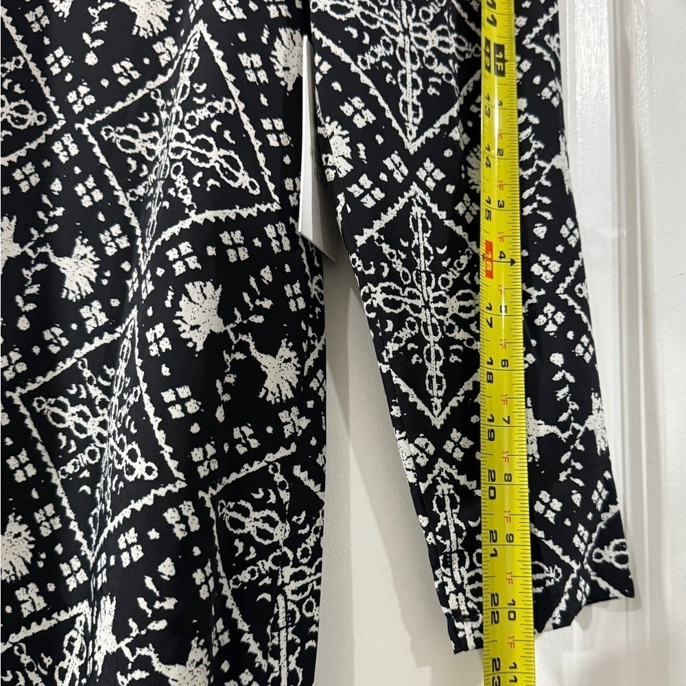 Hyacinth House Sabrina Midi Dress S Black White Square Neck Puff Sleeve NWT - Picture 12 of 16
